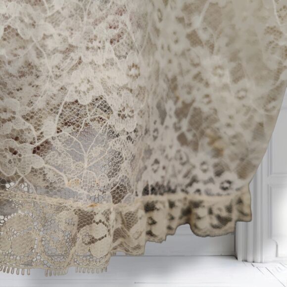 Vintage 70s Lace Puff Sleeve Midi Dress Size 4 Boho Wedding Cocktail - Picture 12 of 14